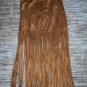 Suede fringe skirt. Size medium. Worn once.